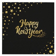 PAPIEROVÉ OBRÚSKY HAPPY NEW YEAR ČIERNE ZLATÉ PP