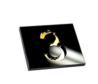 Numerek na drzwi elegancki lustro złote - nowoczesny desing! 9 x 9 cm