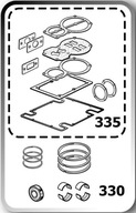 Piestové krúžky + Panvice + Tesnenia pre kompresorové čerpadlo B4900, NS29S