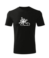 Koszulka T-shirt dziecięca M393 GÓRY KIERUNKI TREKKING czarna rozm 110
