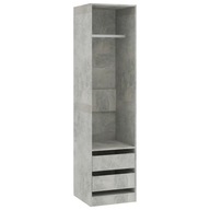 vidaXL Skriňa so zásuvkami, betónová šedá, 50x50x200 cm, drevotrieska