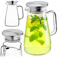 TEÁSKANNA ÜVEG 1,5L HŐÁLLÓ ITALOS VÍZSZŰRŐ FEDÉLLEL