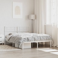 Metalowa rama łóżka z wezgłowiem, biała, 120x200 cm Lumarko!