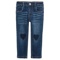 Cool Club Spodnie jeansowe dziewczęce slim fit serduszka r 140