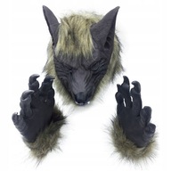 1 zestaw Halloween Wilkołak Kostium dla dorosłych Maska i rękawice