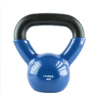 KETTLEBELL HANTLA ŻELIWNA POKRYTA WINYLEM TRENINGOWA OBCIĄŻENIE HMS 4KG