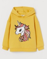 H&M bluza dresowa z kapturem jednorożec cekiny unicorn 4-6 l 110/116 K41