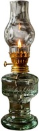 Szklana lampa naftowa olejna, vintage antyczna
