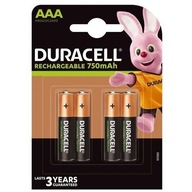 4 x Akumulatorki Duracell R03 AAA 750 mAh