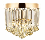 Żyrandol kryształowy lampa kryształowa sufitowa złoty 3xG9 23 cm