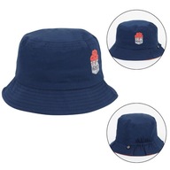 GRANATOWY Bawełniany kapelusz chłopięcy z gumką 100% bawełna 48-50