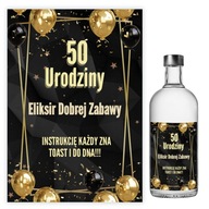 ETYKIETY NAKLEJKI na butelki 50 urodziny opak/10 szt Piwo Wino Wódka NAK_70