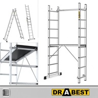 Rusztowanie aluminiowe, drabina 3w1, 2x8 stopniowa DRABEST HOME