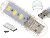 Mini Lampka USB 5V 3 x Dioda LED SMD USB PowerBank