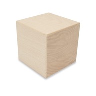 Deku-Drevená kocka veľký výbrus a frézovaný 10x10x10 cm R5 bukové drevo