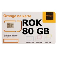 Starter Internet Mobilny na kartę Orange Free 80 GB na rok karta sim 4G LTE