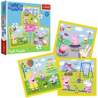 PUZZLE TREFL 3w1 ŚWINKA PEPPA WESOŁY DZIEŃ 34849