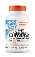DOCTOR'S BEST Kurkumín z koreňa kurkumy s komplexom C3 120 kapsúl.