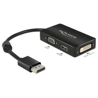 Delock Adapter DisplayPort (DP 1.1) auf VGA/HDMI/DVI passiv black