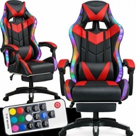 Gamer szék LED forgó SZÁMÍTÓGÉPES JÁTÉKOS szék FOX-10 PIROS