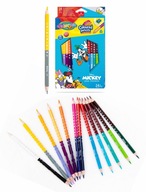 Ceruzkové pastelky obojstranné 12 ks 24 farieb strúhadlo Mickey a priatelia