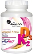 ALINESS WITAMINA K2 MK-7 natto + D3 2000jm NATURAL Krzepnięcie krwi Kości