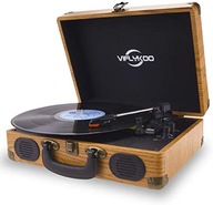 Gramofon z walizką Vintage drewno Viflykoo C5 z głośnikiem Bluetooth AUX