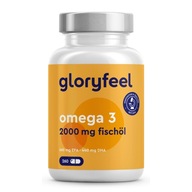 OMEGA 3 DHA EPA W WYSOKICH DAWKACH 2000mg na 260 kapsułek gloryfeel