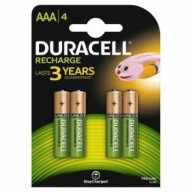 Nikkel-metál-hidrid (NiMH) akkumulátor Duracell AAA (R3) 750 mAh 4 db