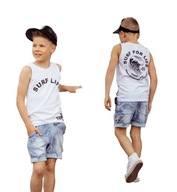 Biały bezrękawnik t-shirt 104/110 All For Kids