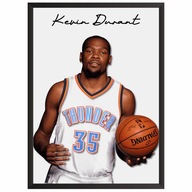 Kevin Durant Oklahoma City Plakat Obraz z koszykarzem ramce Prezent NBA
