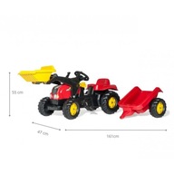 Rolly Toys 023127 Traktor Rolly Kid z łyżka i przyczepa Czerwony