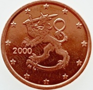 1 Euro Cent 2000 Lev Erb Fínska Mincovňa UNC