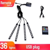 36LED diaľkový ovládač USB Podsvietenie auta LED RGB US
