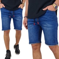 Pánske džínsové krátke strečové nohavice PAS s GUMIČKOU 316 - L