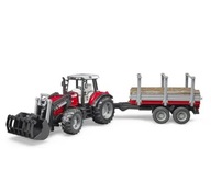 Zabawka BRUDER traktor Massey Ferguson z przyczepą