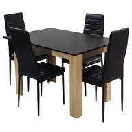 Zestaw stół Modern 120 SB 4 czarne krzesła Nicea