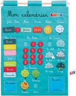 Panel kalendára LUDI 100% bavlna modrý francúzsky jazyk