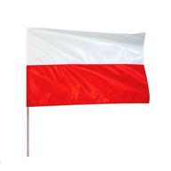 FLAGA NARODOWA POLSKI 112 x 70 cm Z DRZEWCEM 120 cm MNUFAKTURA FLAG