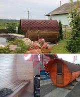 Sauna Beczka 4m Sauna Ogrodowa Ruska Bania Termodrewno