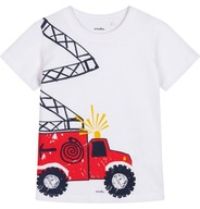 T-shirt chłopięcy Koszulka dziecięca Bawełna biały 110 straż pożarna Endo