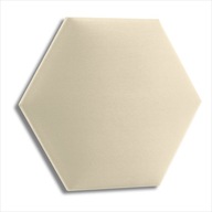 Čalúnený panel Nástenný krémový Velúr Hexagon Hlava 40x35 cm
