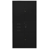 vidaXL Kancelárska skriňa, čierna, 90x40x180 cm, oceľ