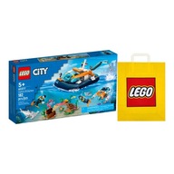 LEGO CITY č. 60377 - Potápačský čln výskumníka + Darčeková taška LEGO