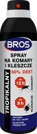 BROS Spray DEET 50% na KOMARY KLESZCZE 180ml MOCNY