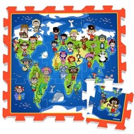 Penové puzzle podlahová podložka deti sveta mapa