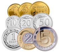 2008 rocznik 1 2 5 10 20 50 gr groszy 1 2 5 zł złote menniczy UNC