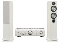 2× Stĺpce Monitor Audio Bronze 5 biele + Zosilňovač Denon PMA-600NE