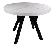 Stôl okrúhly drevené nohy Mramor biely Ø100/200