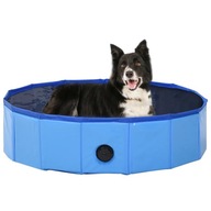 Skladací bazén pre psa modrý 80x20 cm PVC